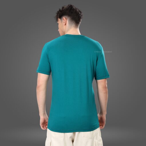 ''Peacock Blue Half Sleeve Tee''>