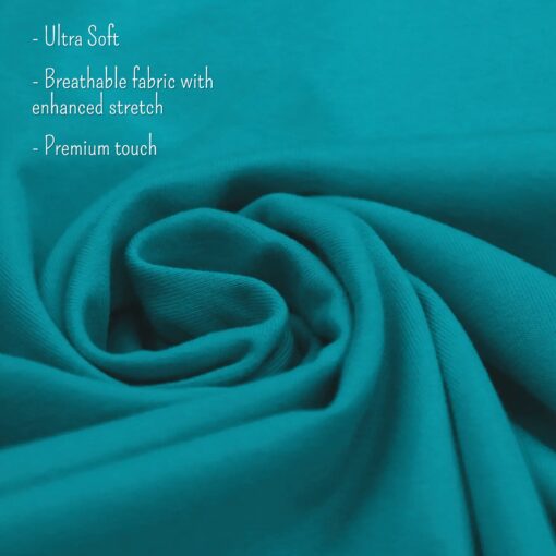 ''Peacock Blue Premium Cotton Fabric''>