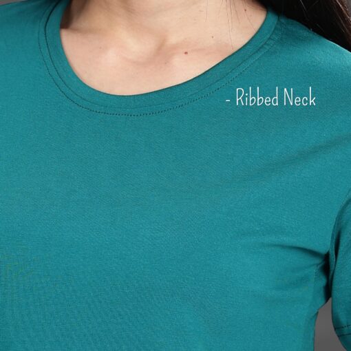 ''Peacock Blue Women Tshirt Rib''>