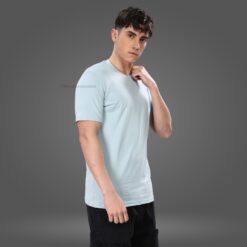 ''Pigeon Blue Crew Neck Half Sleeve Tshirt''>