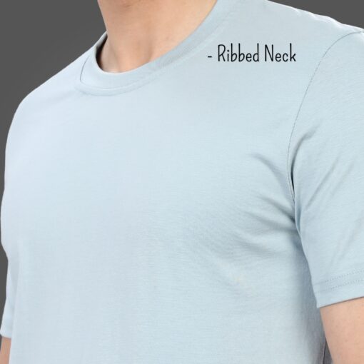 ''Pigeon Blue Crew Neck Tee Rib''>