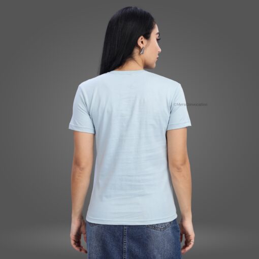 ''Pigeon Blue Half Sleeve Women Tshirt''>