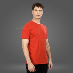 ''Rust Orange Half Sleeve Crew Neck Tshirt''>