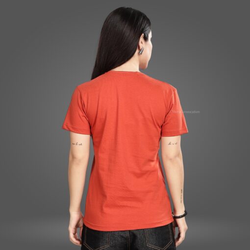 ''Rust Orange Half Sleeve Women Tshirt''>