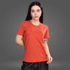 ''Rust Orange Women Premium Crew Neck Tshirt''>