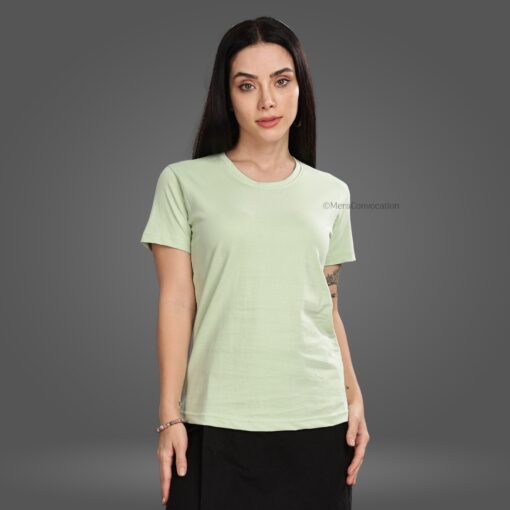 ''Seafoam Green Women Premium Crew Neck Tshirt''>