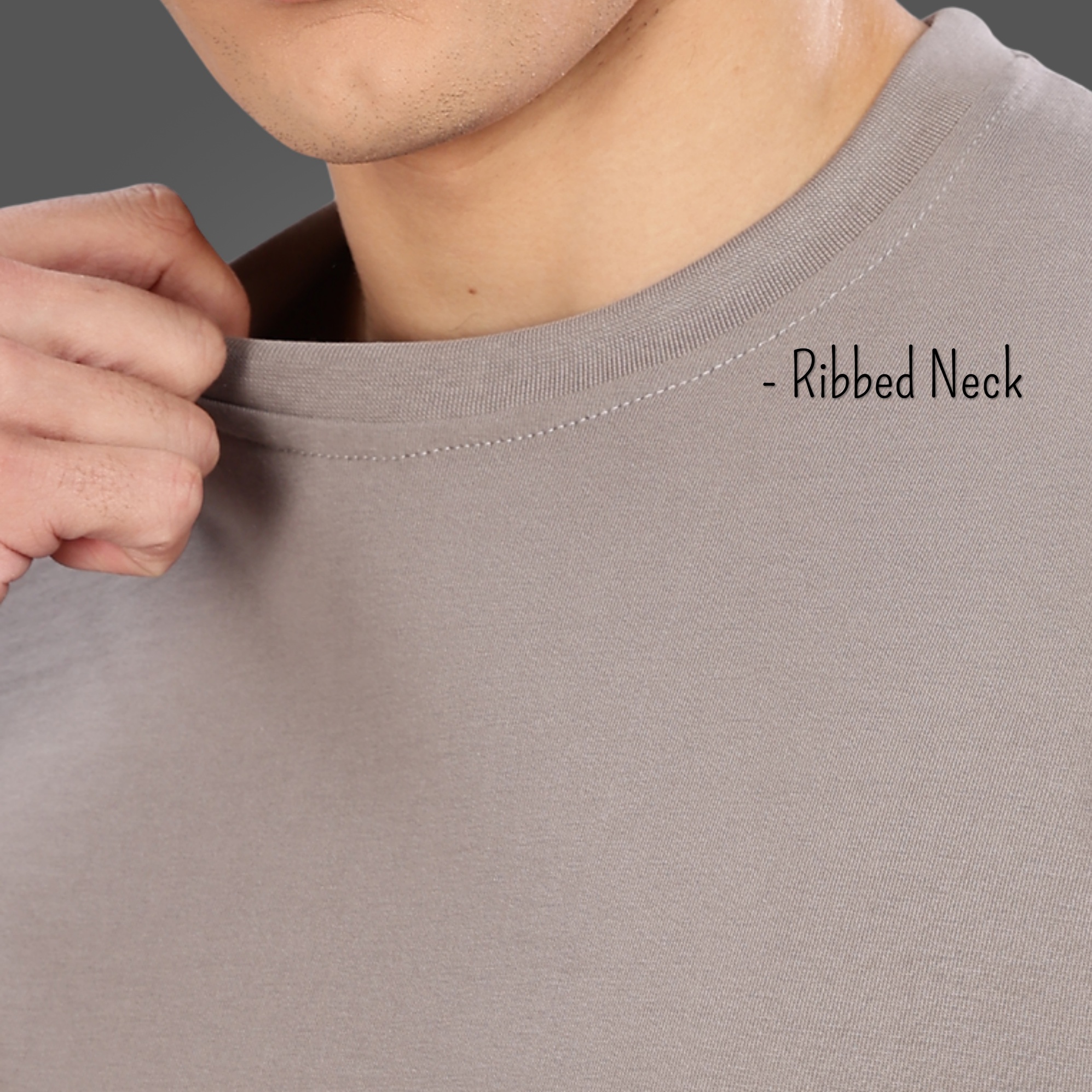 Ash Grey Full Sleeve Tshirt Rib ''Ash Grey Full Sleeve Tshirt Rib''>