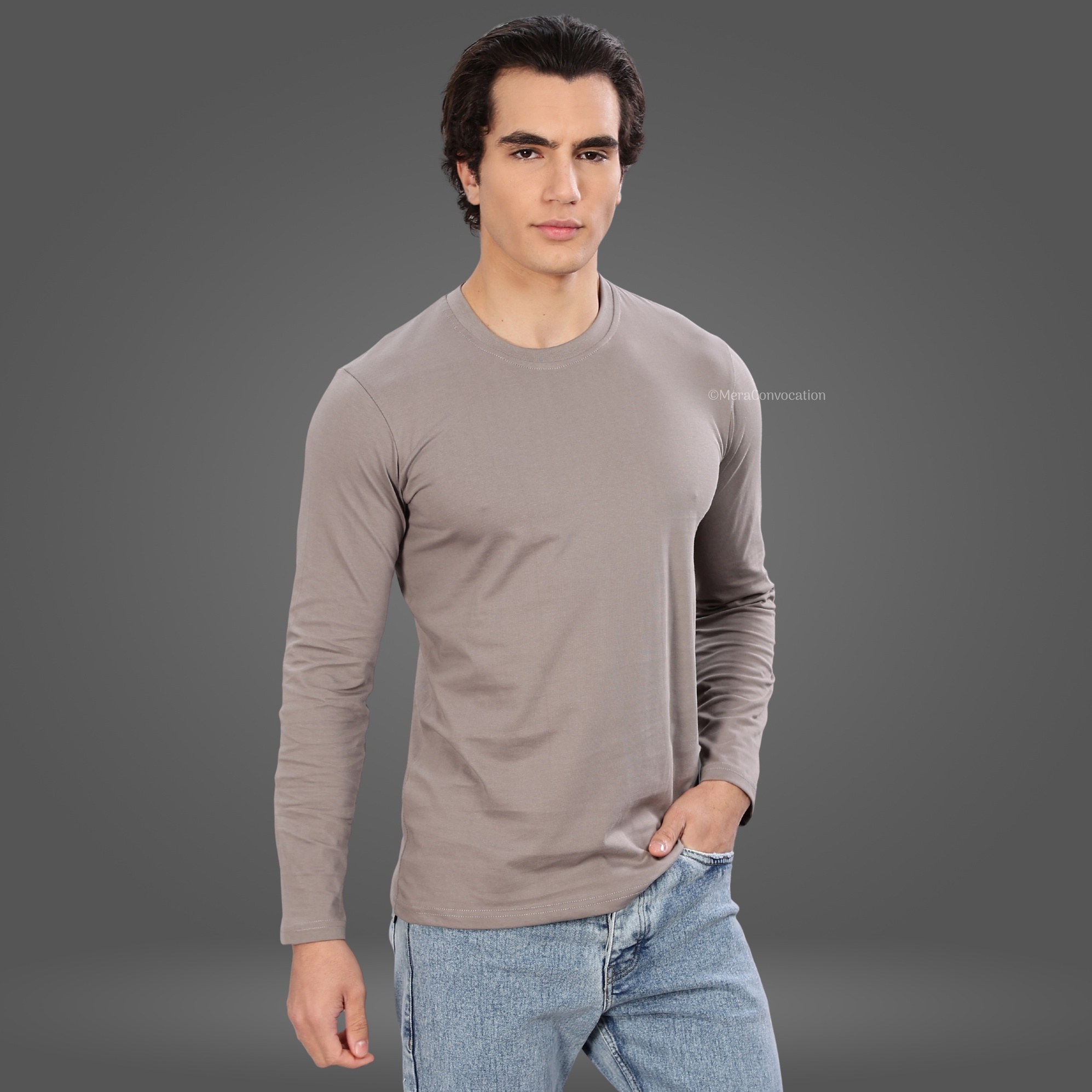 Ash Grey Premium Full Sleeve Tshirt ''Ash Grey Premium Full Sleeve Tshirt''>
