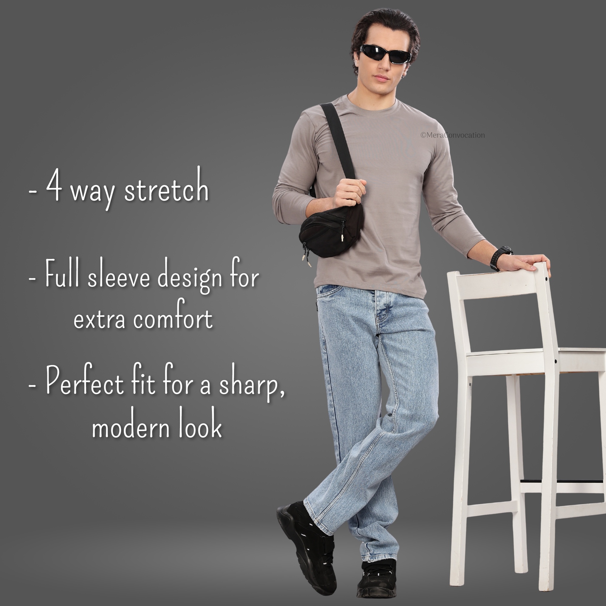 Ash Grey Tencel Premium Full Sleeve Tshirt ''Ash Grey Tencel Premium Full Sleeve Tshirt''>