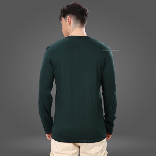 ''Bottle Green Premium Cotton Full Sleeve Tee''>