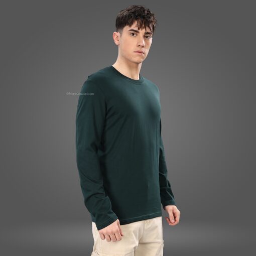 ''Bottle Green Premium Full Sleeve Tee''>