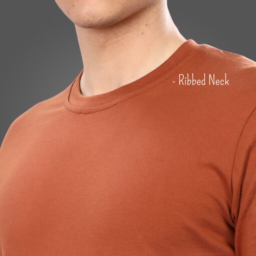 ''Brown Full Sleeve Tee Rib''>