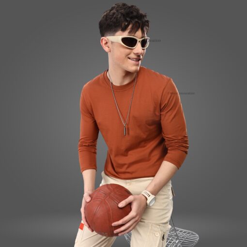 ''Brown Full Sleeve Tshirt''>