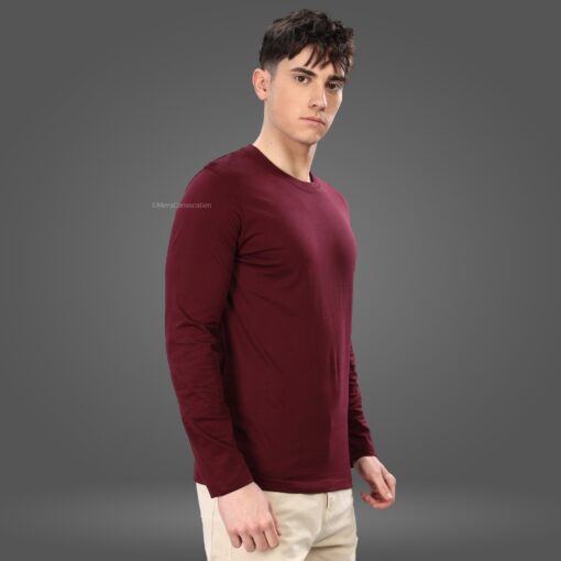''Burgundy Full Sleeve Tee''>