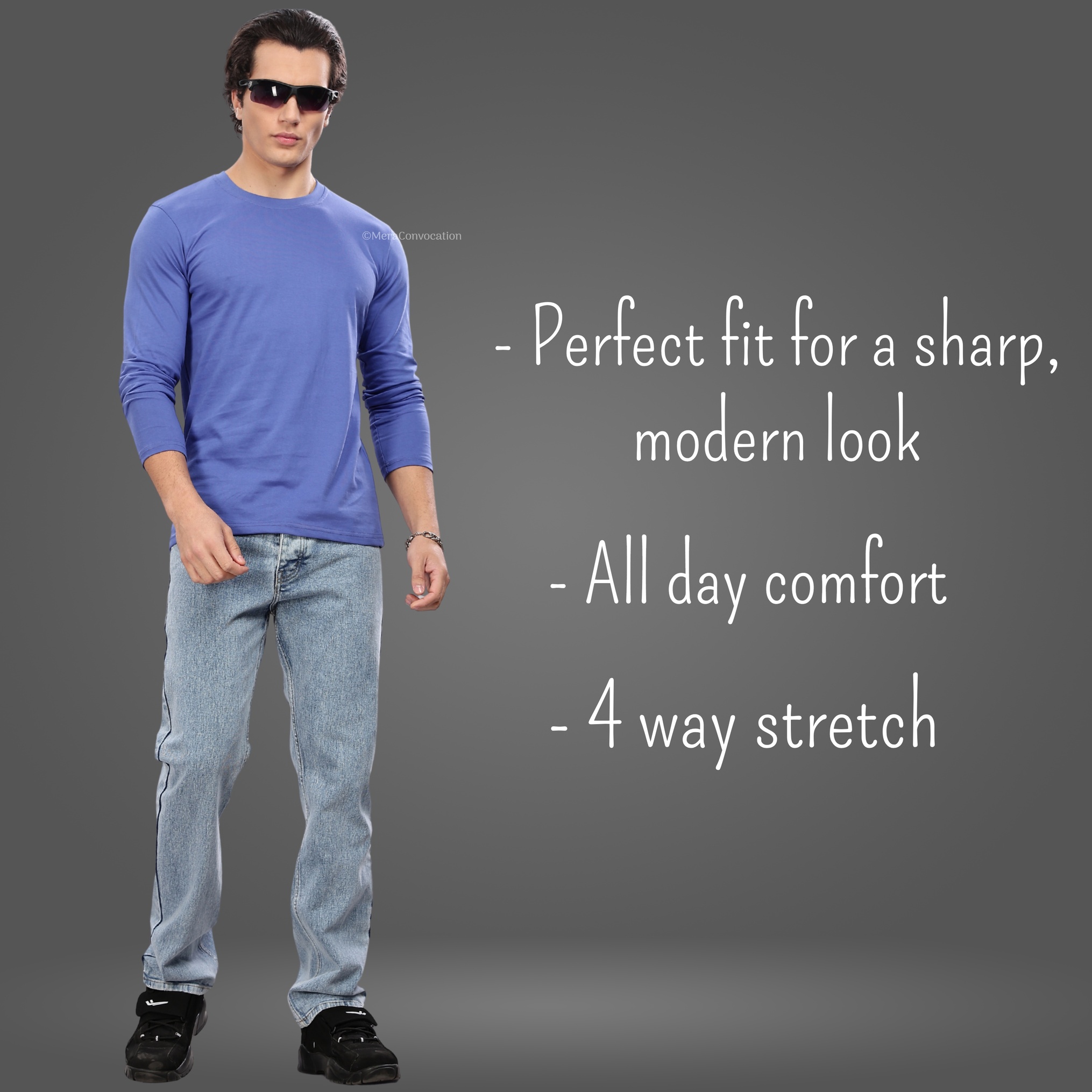 English Blue Full Sleeve Tshirt