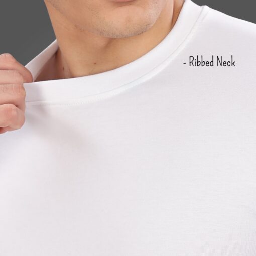 ''Milky White Full Sleeve Tee Rib''>