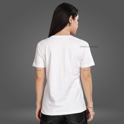 ''Milky White Half Sleeve Women Tshirt''>