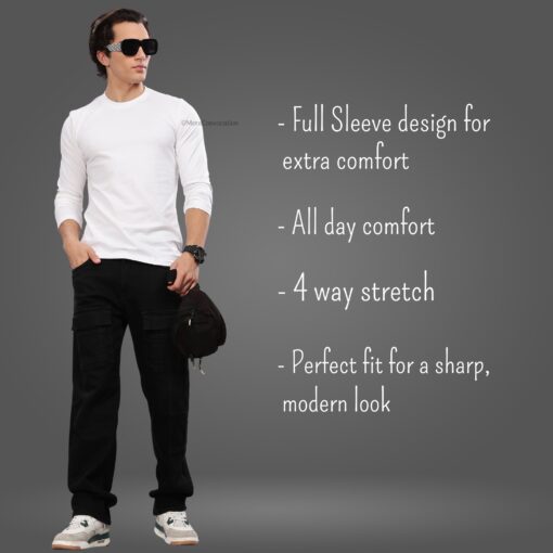 ''Milky White Premium Full Sleeve Tshirt''>