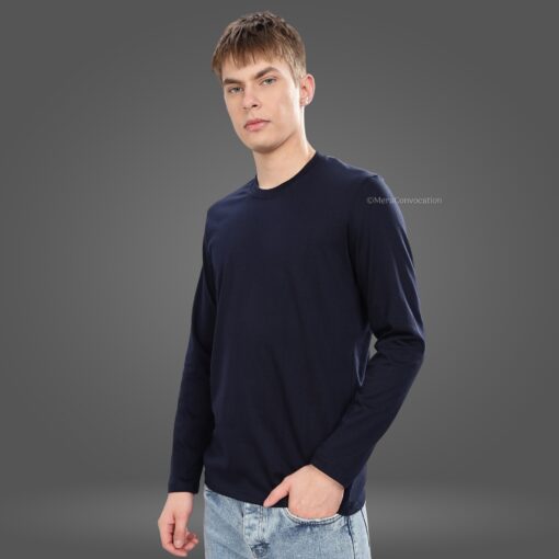 ''Navy Blue Premium Full Sleeve Tee''>
