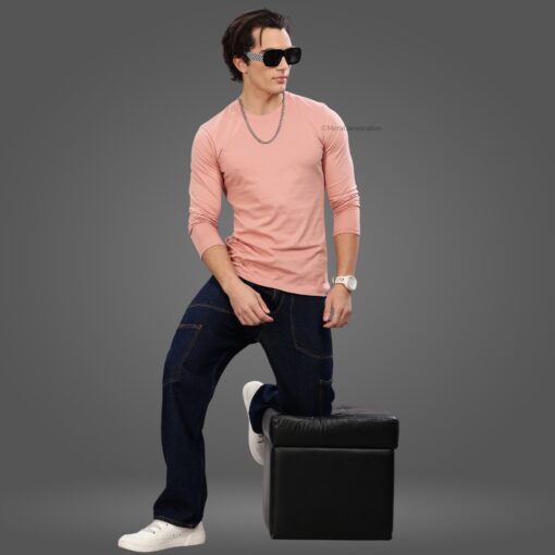 ''Peach Full Sleeve Tshirt''>