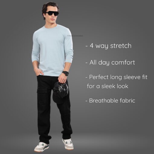 ''Pigeon Blue Full Sleeve Tshirt''>