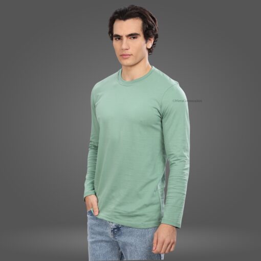 ''Pistachio Premium Cotton Full Sleeve Tee''>
