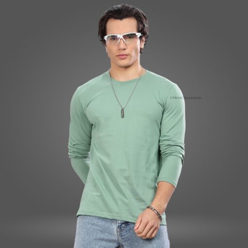 ''Pistachio Premium Cotton Full Sleeve Tshirt''>