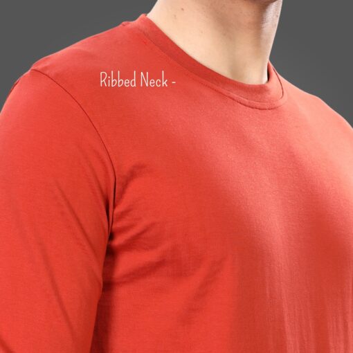 ''Rust Orange Premium Full Sleeve Tshirt Rib''>