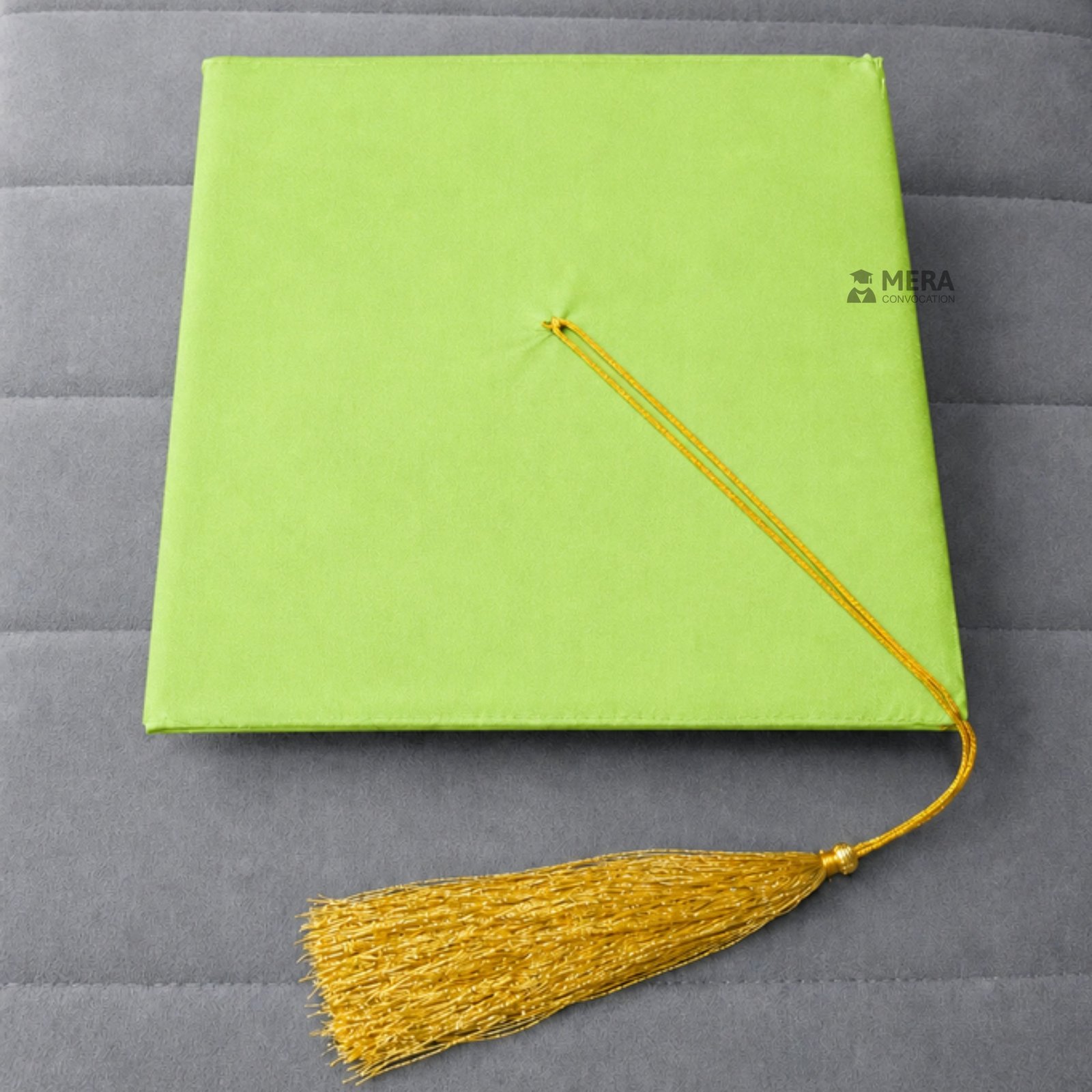 Lemon Green Matte Graduation Cap with Golden Tassel - Mera Convocation ''Lemon Green Matte Graduation Cap with Golden Tassel - Mera Convocation''>