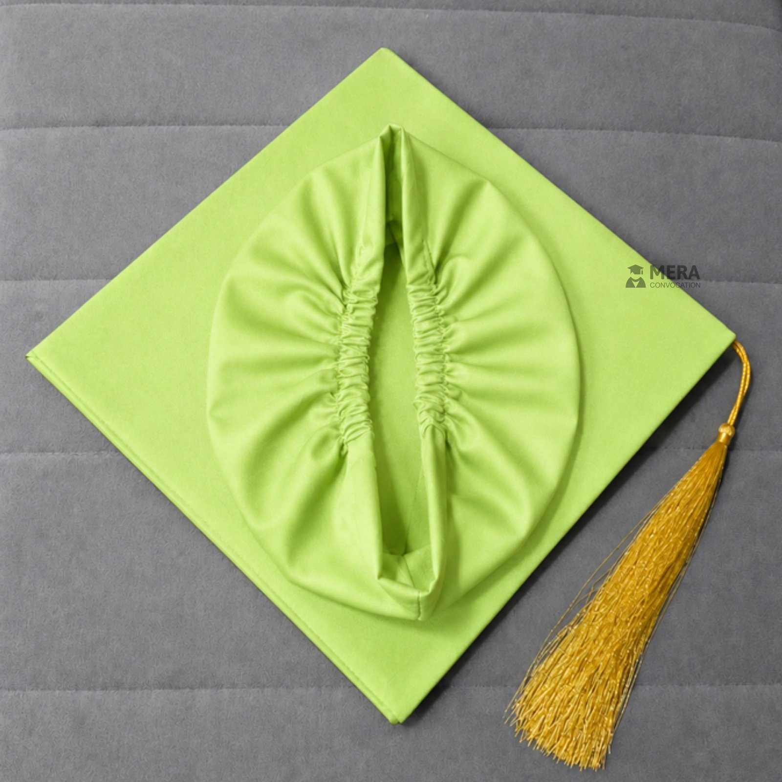 Lemon Green Matte Graduation Hat with Golden Tassel ''Lemon Green Matte Graduation Hat with Golden Tassel''>