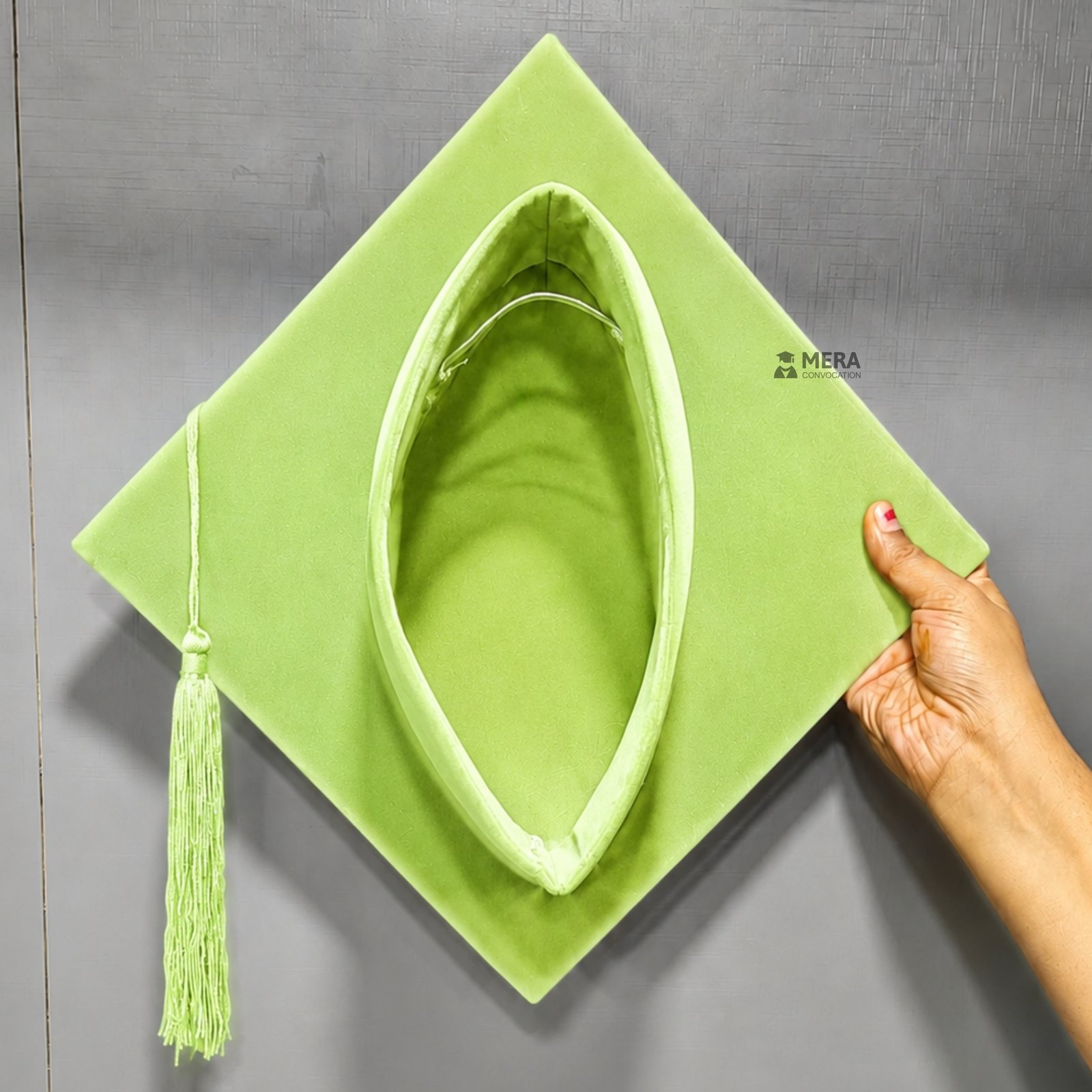 Lemon Green Mortarboard Graduation Cap - Mera Convocation ''Lemon Green Mortarboard Graduation Cap - Mera Convocation''>