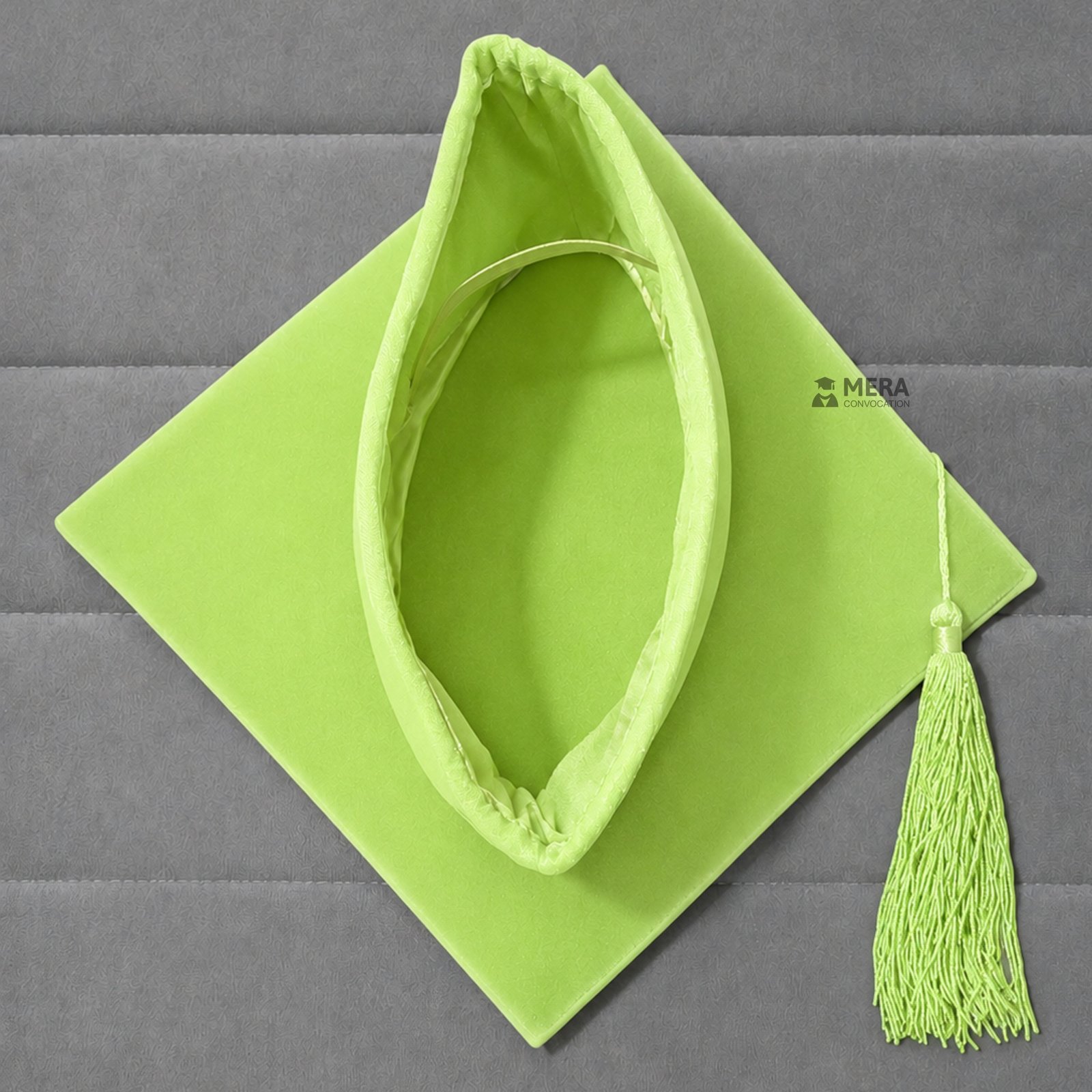 Lemon Green Premium Mortarboard Graduation Cap - Mera Convocation