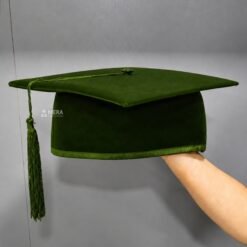 ''Olive Green Premium Mortarboard Graduation Cap''>