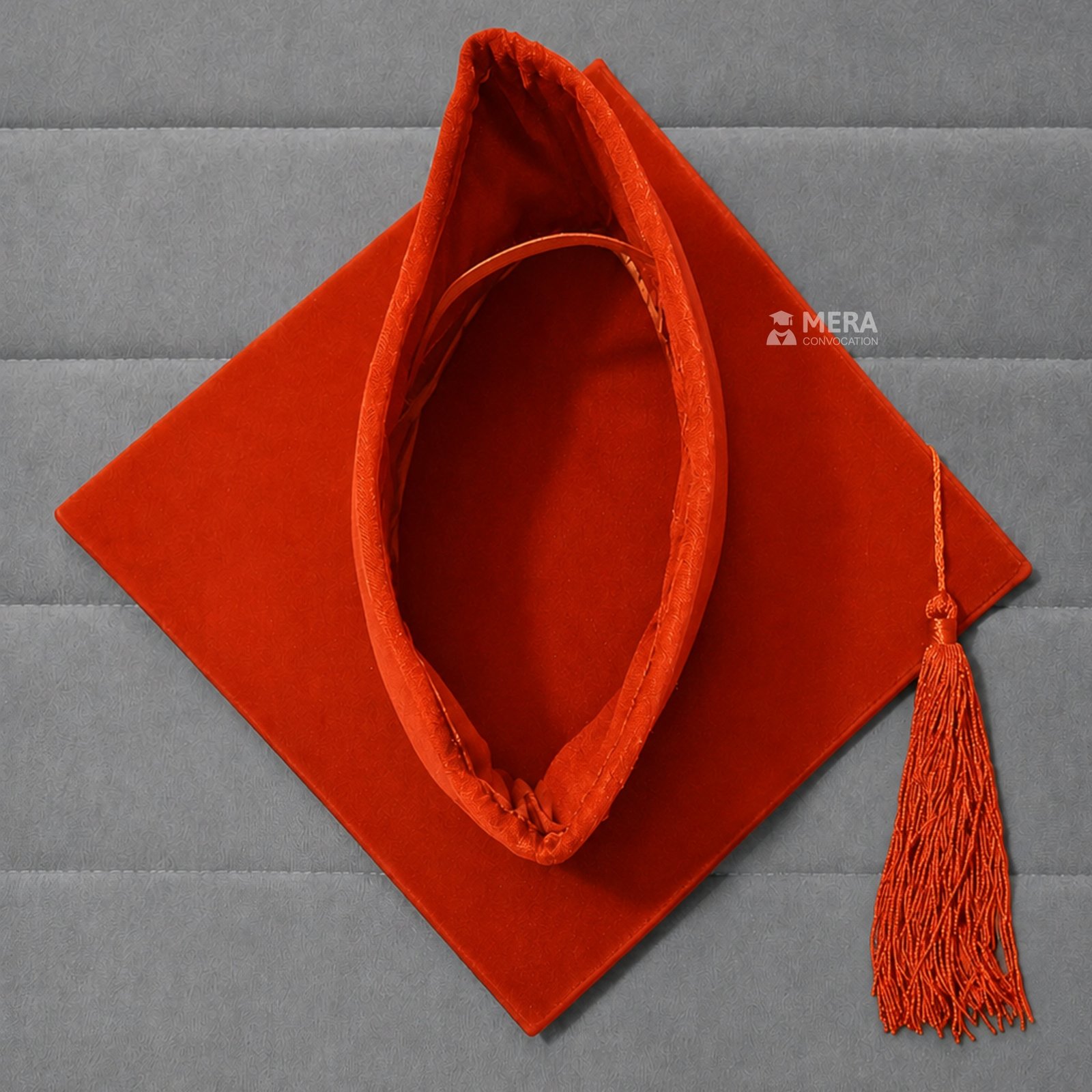 Orange Premium Mortarboard Graduation Cap - Mera Convocation