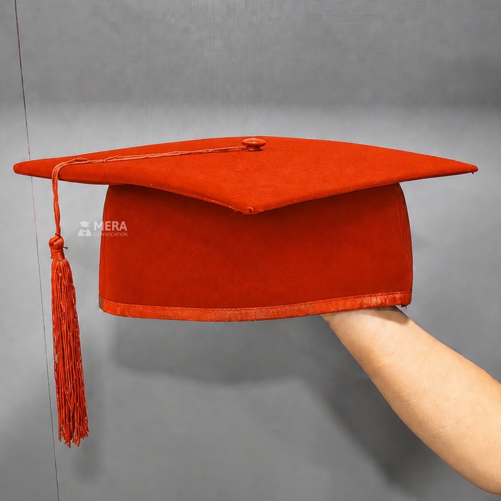 Orange Premium Mortarboard Graduation Cap ''Orange Premium Mortarboard Graduation Cap''>