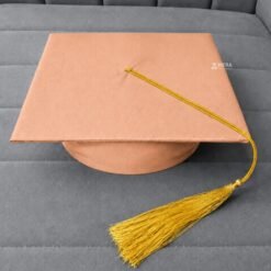 ''Peach Matte Graduation Cap with Golden Tassel''>