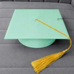 ''Sea Green Matte Graduation Cap with Golden Tassel''>