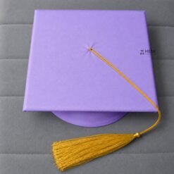''Violet Matte Graduation Cap with Golden Tassel''>