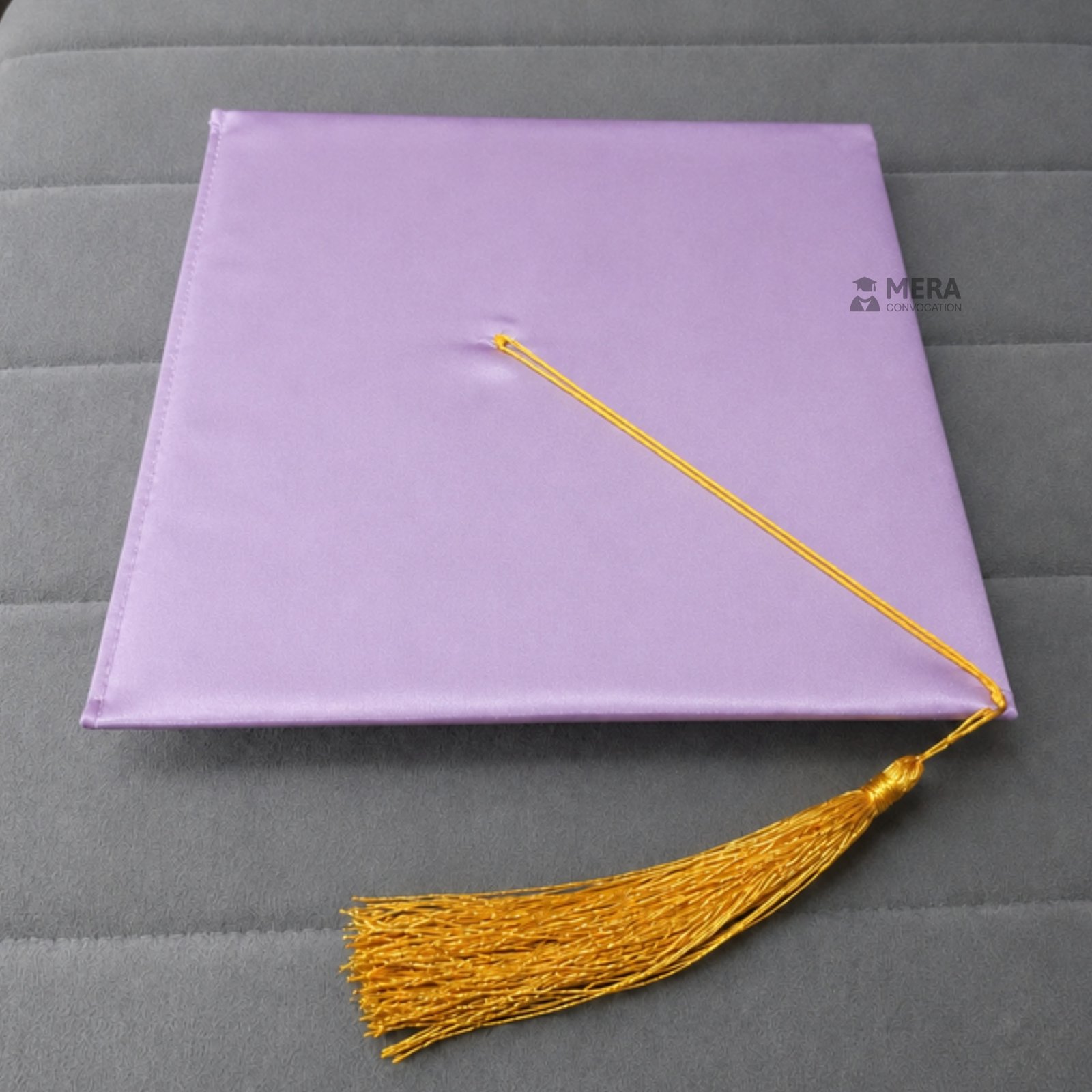 Violet Satin Graduation Cap with Golden Tassel - Mera Convocation