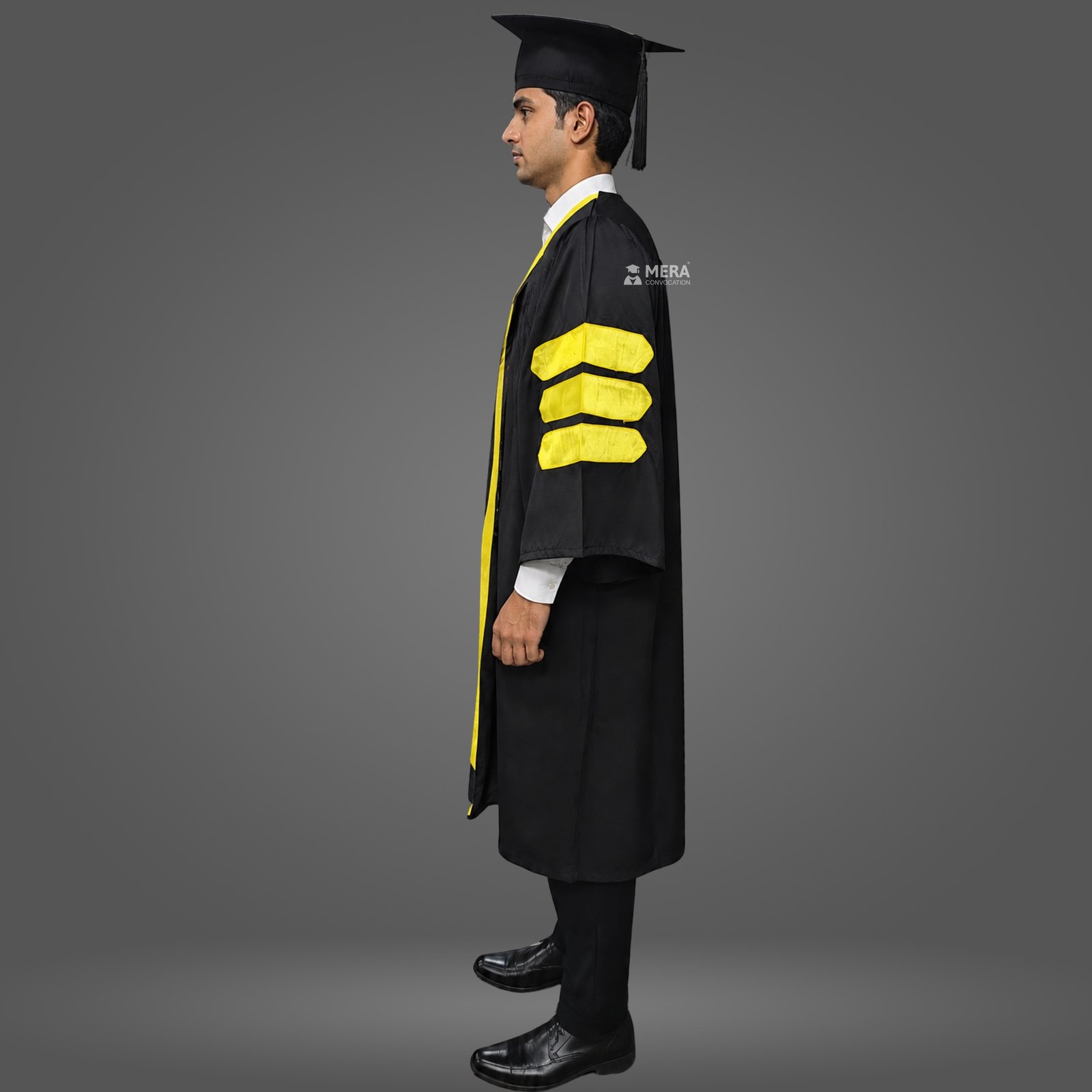 Black and Lemon Yellow Doctoral Gown Black and Lemon Yellow Doctoral Gown