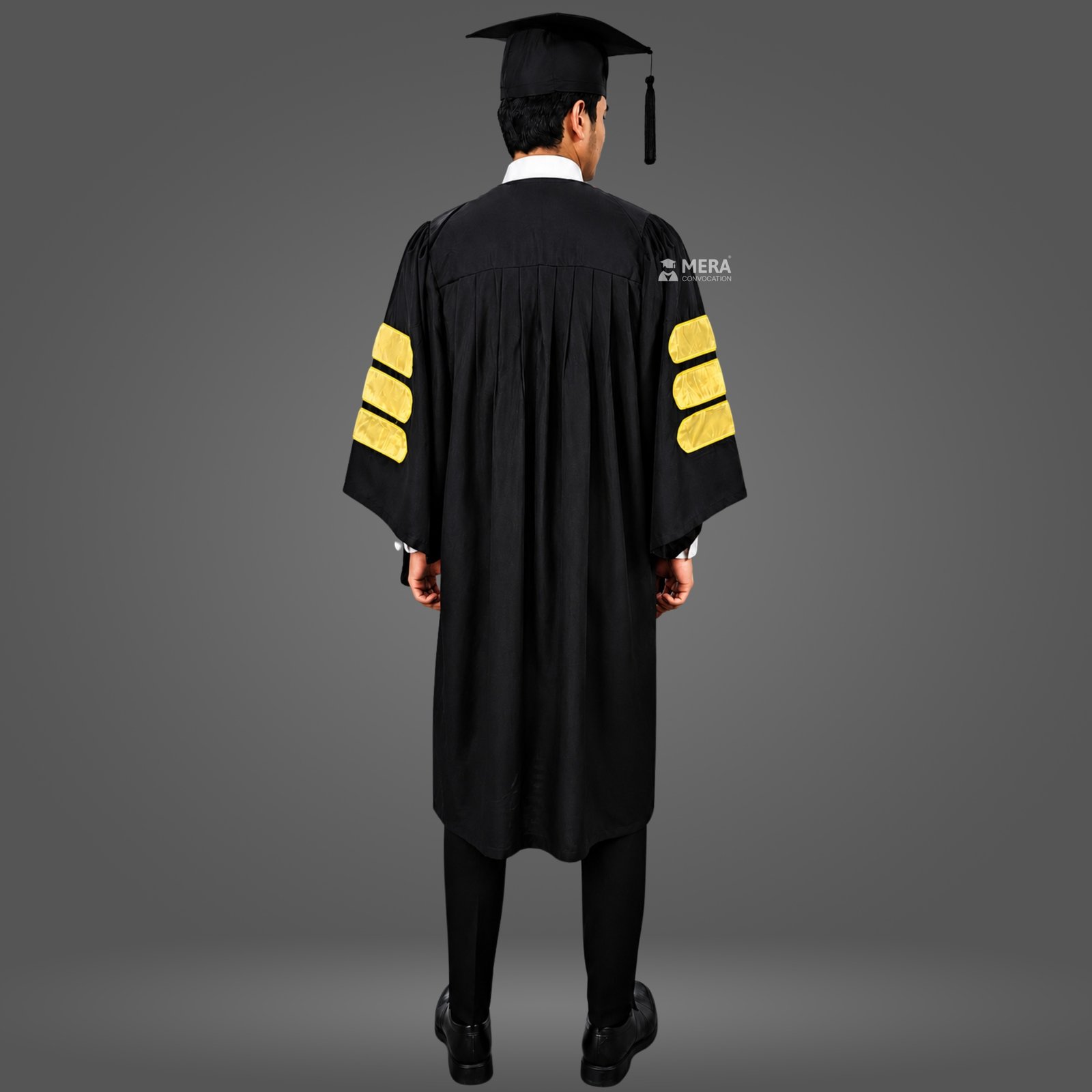 Black and Lemon Yellow Doctoral Graduation Gown Black and Lemon Yellow Doctoral Graduation Gown