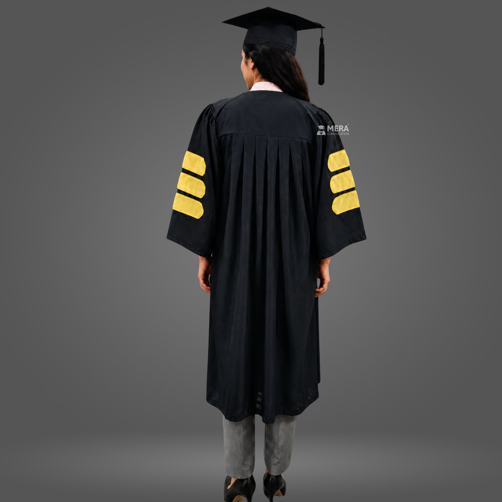 Black and Lemon Yellow PhD Graduation Gown Black and Lemon Yellow PhD Graduation Gown